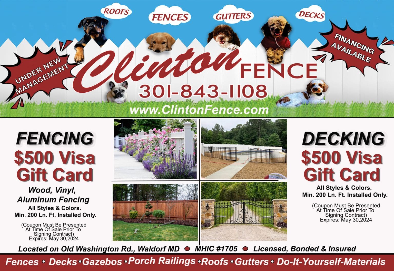 Specials Clinton Fence, Inc.
